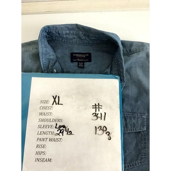 American Eagle Outfitters Men XL Athletic Fit Blue TINY HOLE - Picture 13 of 13